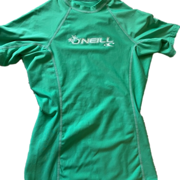 O’Neill Basic Skins Short Sleeve Rash Guard Light Aqua Size Small - Picture 1 of 3